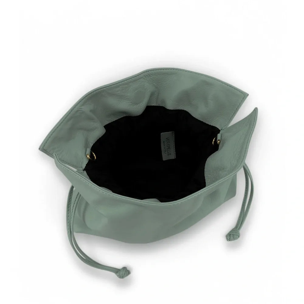 Sac bourse en cuir box calf SISSI Vert pastel