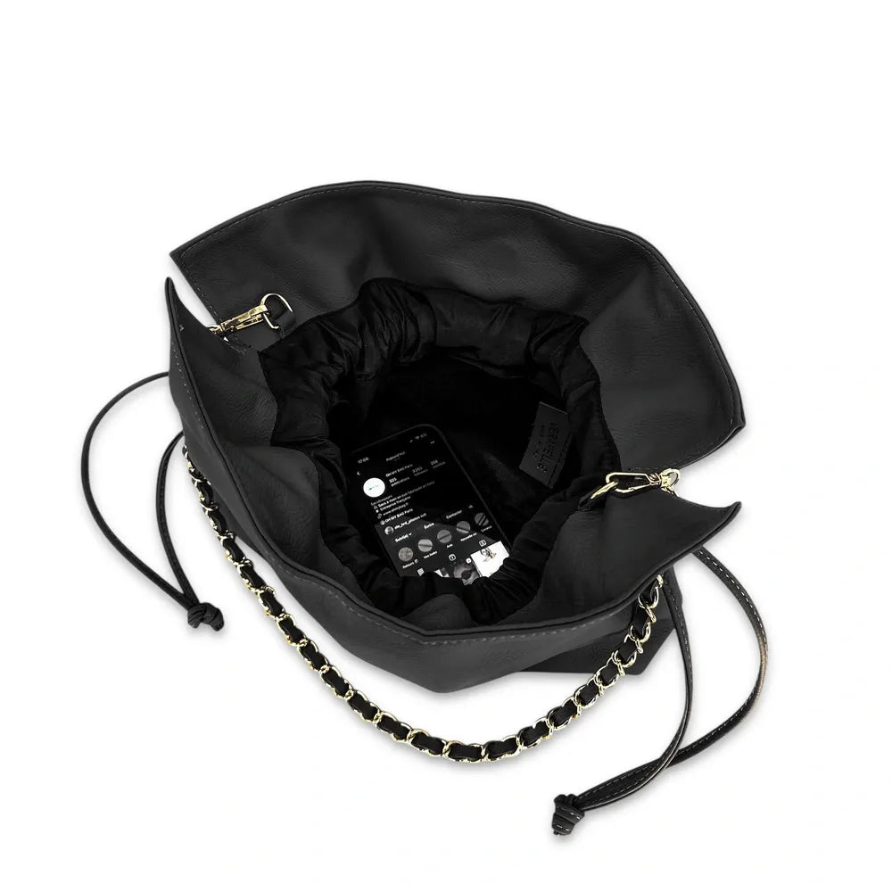 Sac bourse en cuir box calf SISSI Noir