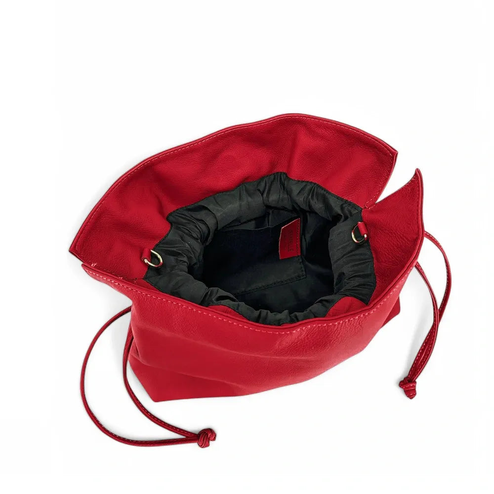 Sac bourse en cuir box calf SISSI Rouge cerise
