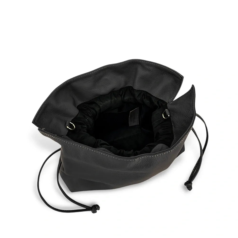 Sac bourse en cuir box calf SISSI Noir