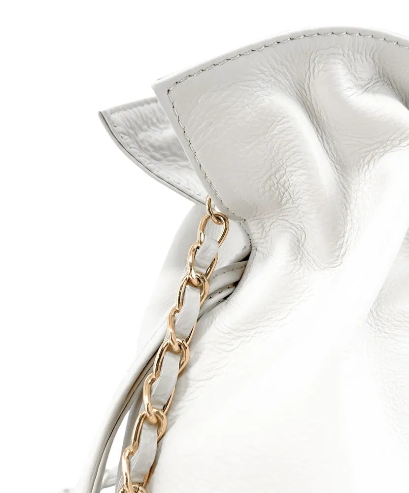 Sac bourse en cuir box calf SISSI Blanc