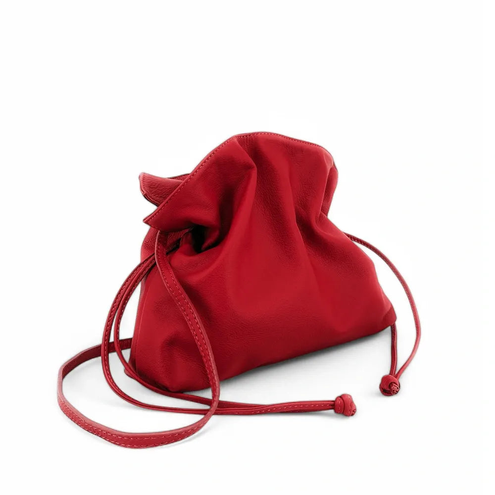 Sac bourse en cuir box calf SISSI Rouge cerise