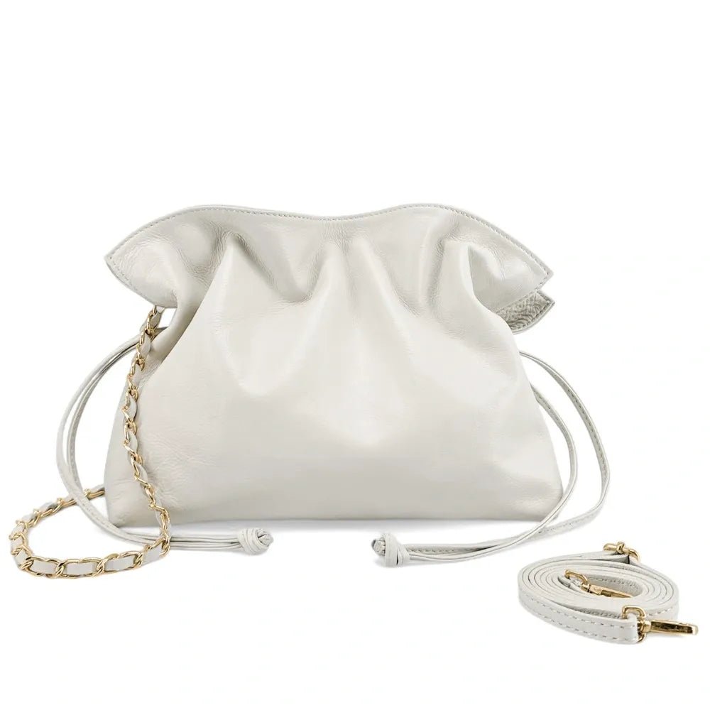 Sac bourse en cuir box calf SISSI Blanc