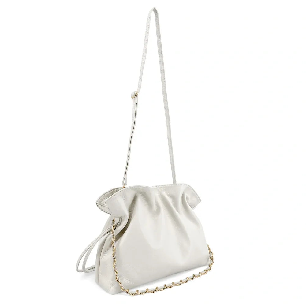 Sac bourse en cuir box calf SISSI Blanc