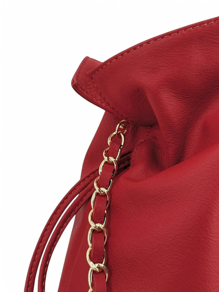 Sac bourse en cuir box calf SISSI Rouge cerise