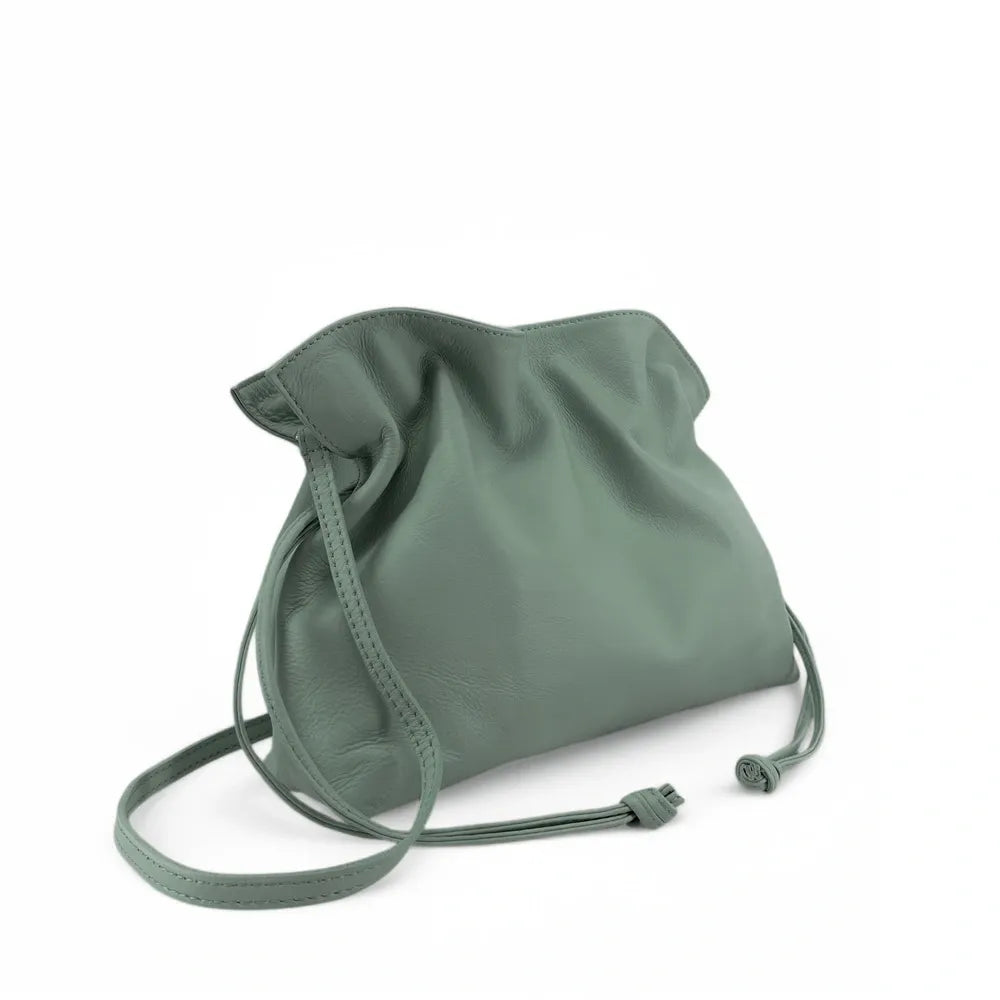 Sac bourse en cuir box calf SISSI Vert pastel