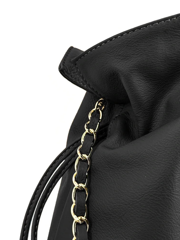 Sac bourse en cuir box calf SISSI Noir