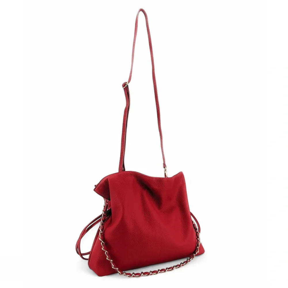 Sac bourse en cuir box calf SISSI Rouge cerise