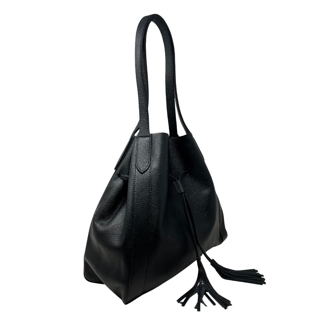 Sac bourse en cuir grainé GISEH Noir