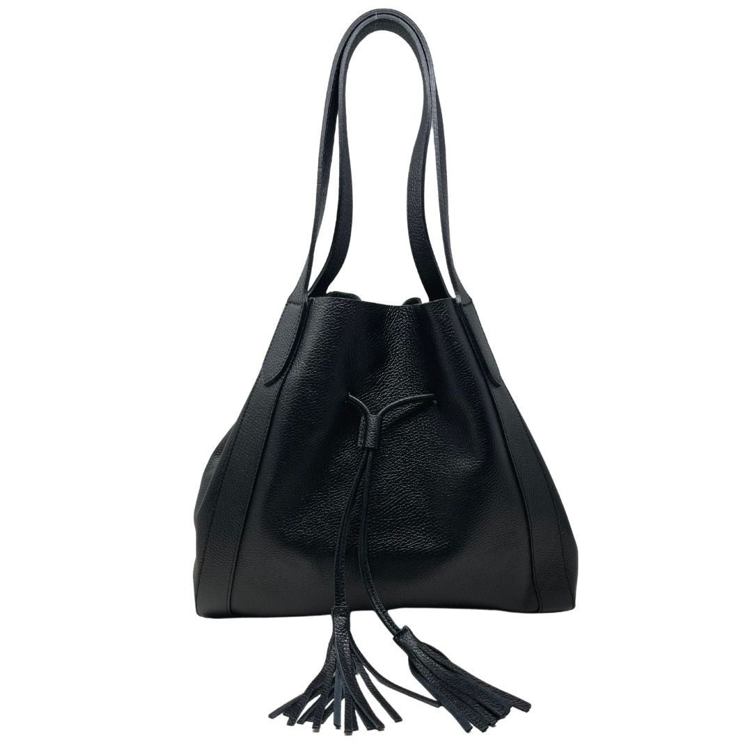 Sac bourse en cuir grainé GISEH Noir