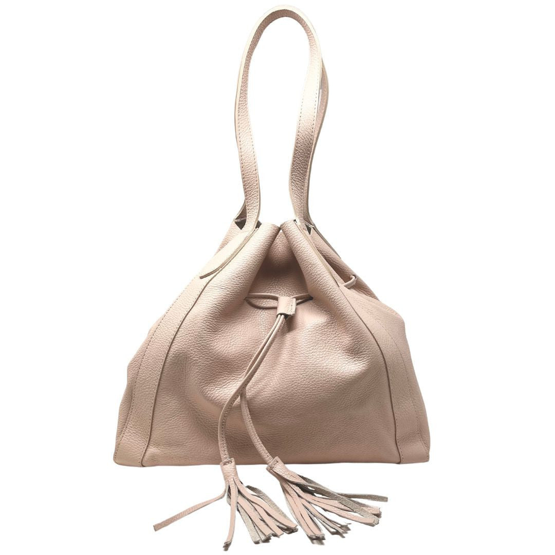 Sac bourse en cuir grainé GISEH Rose nude
