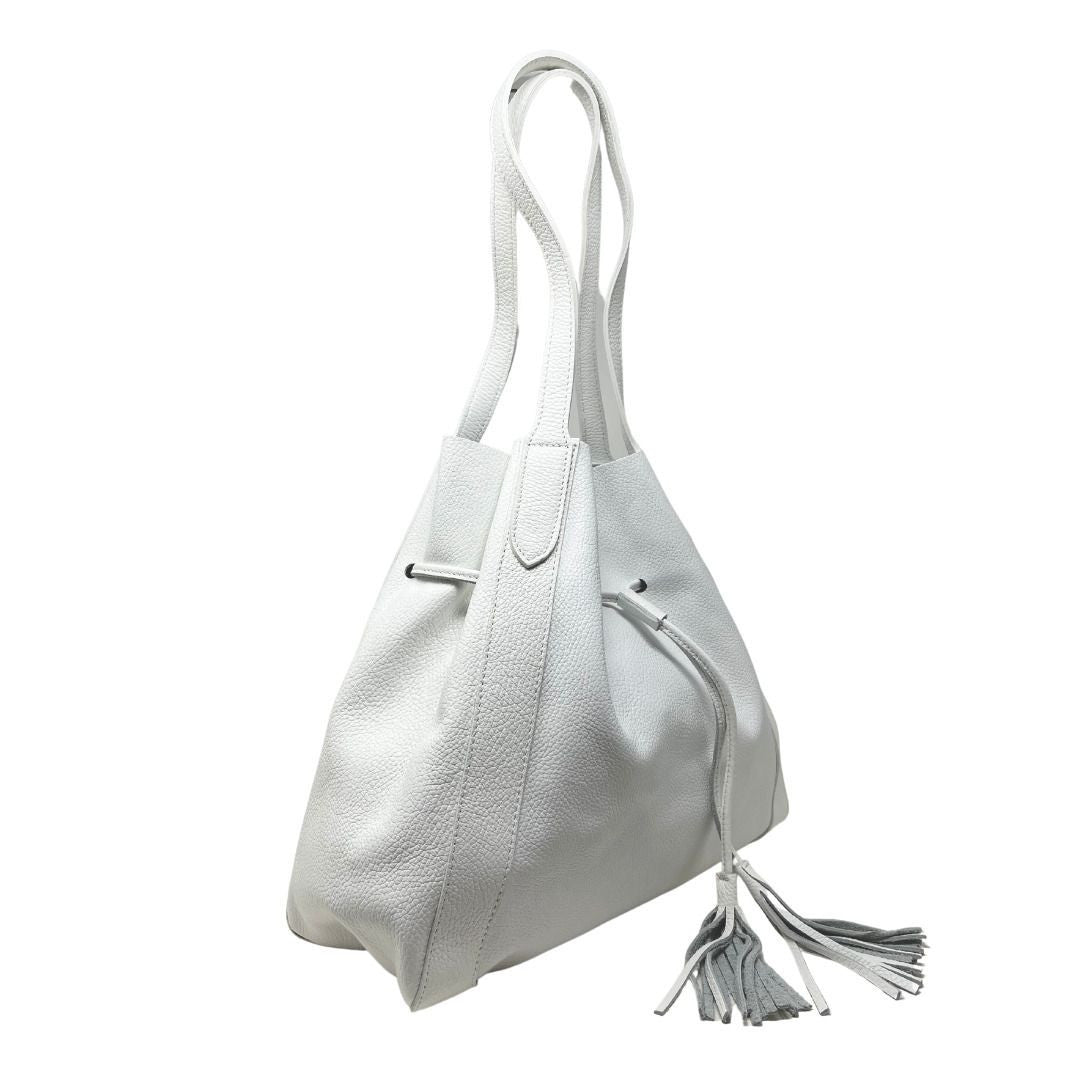 Sac bourse en cuir grainé GISEH Blanc