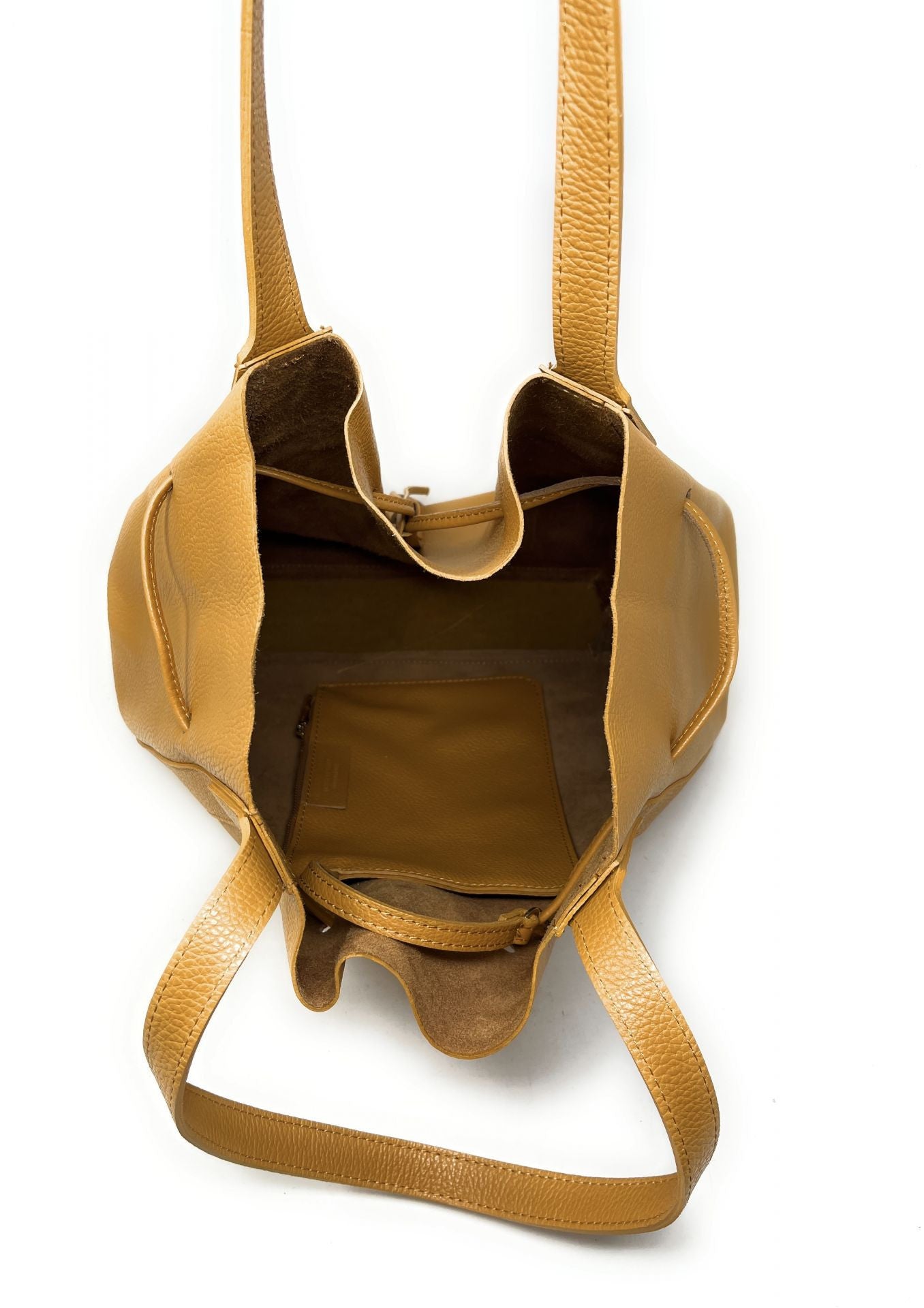 Sac bourse en cuir grainé GISEH Camel
