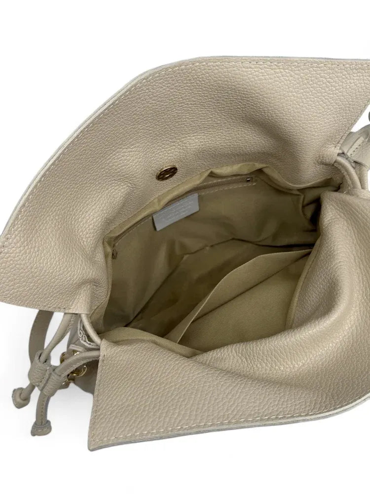 Sac bourse en cuir grainé ou irisé DOONA Taupe clair