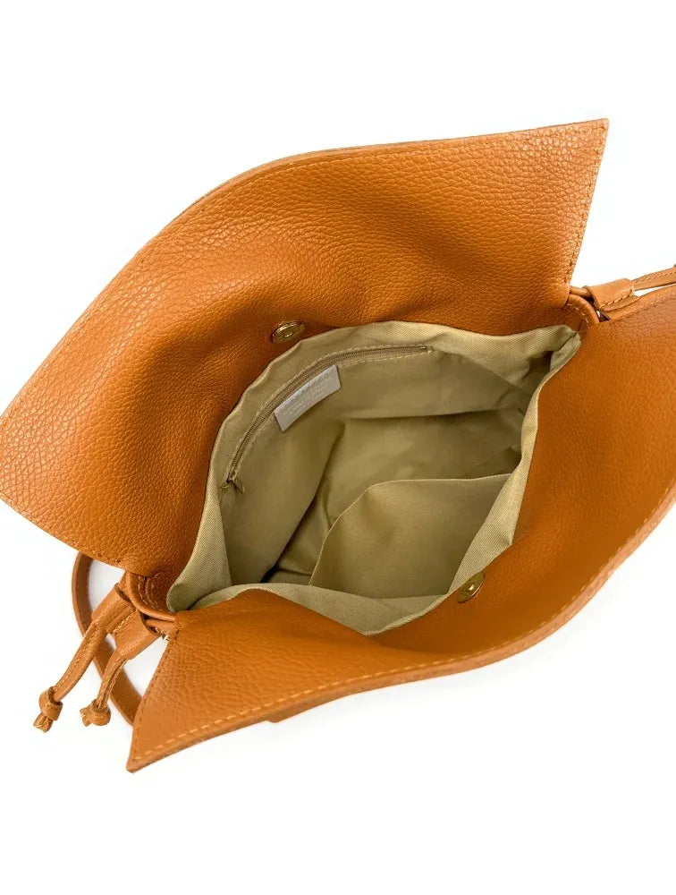 Sac bourse en cuir grainé ou irisé DOONA Camel