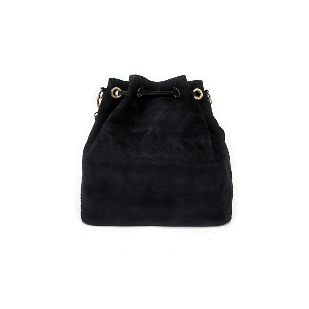 Sac bourse en croûte de cuir APONI Noir
