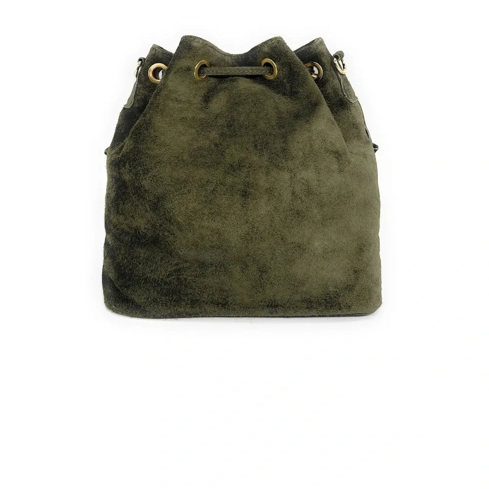 Sac bourse en croûte de cuir APONI Kaki