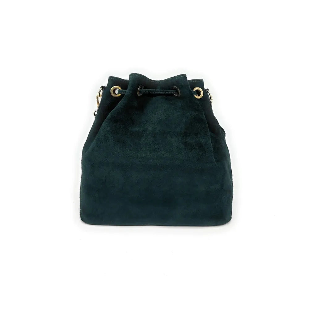Sac bourse en croûte de cuir APONI Vert forêt