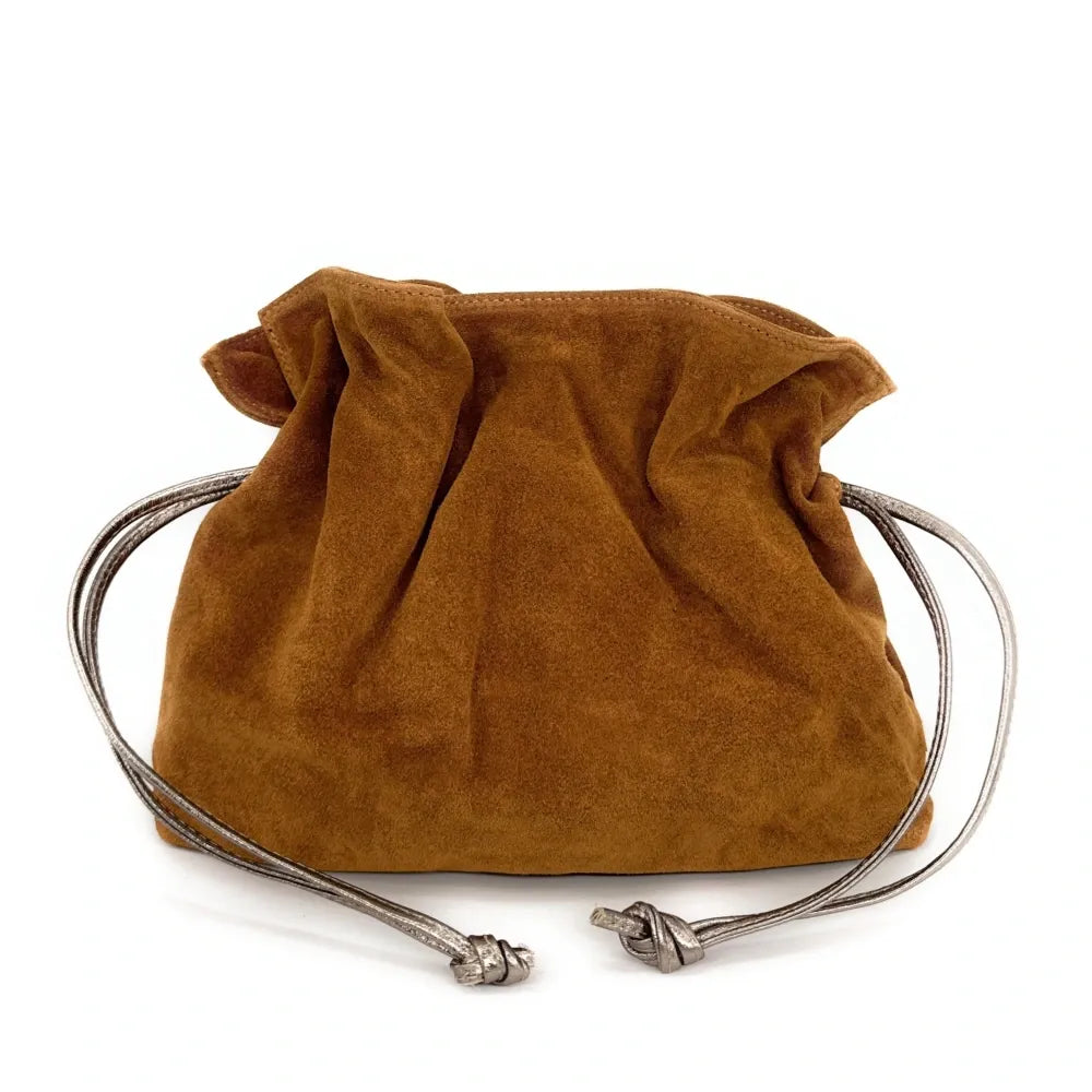 Sac bourse en croûte de cuir CHENOA Camel