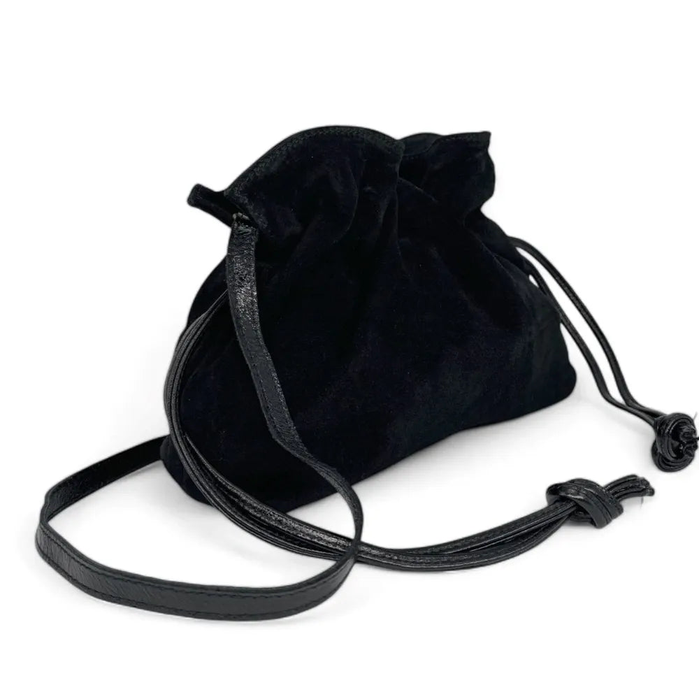 Sac bourse en croûte de cuir CHENOA Noir