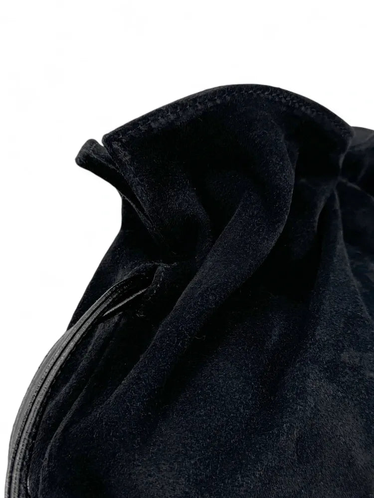 Sac bourse en croûte de cuir CHENOA Noir