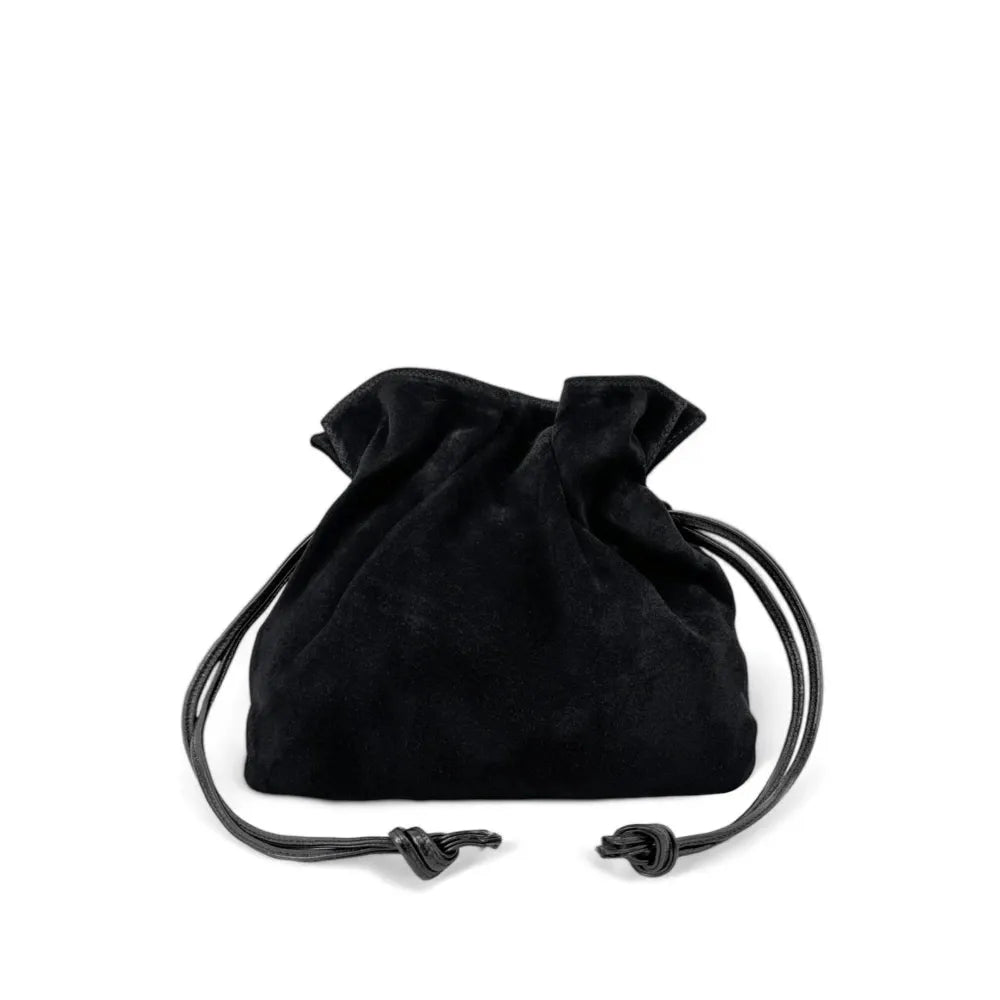 Sac bourse en croûte de cuir CHENOA Noir