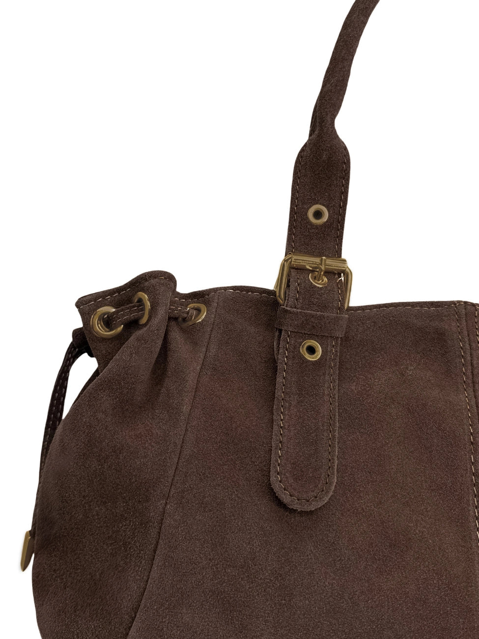 Borsa bowling in pelle scamosciata PRINCESSE SUEDE XL BRASS Marrone cioccolato