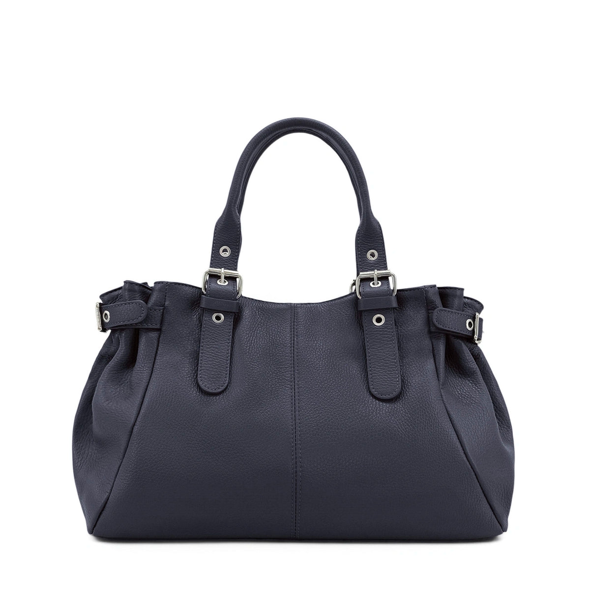Bolso bowling en piel granulada PRINCESSE XL Azul marino