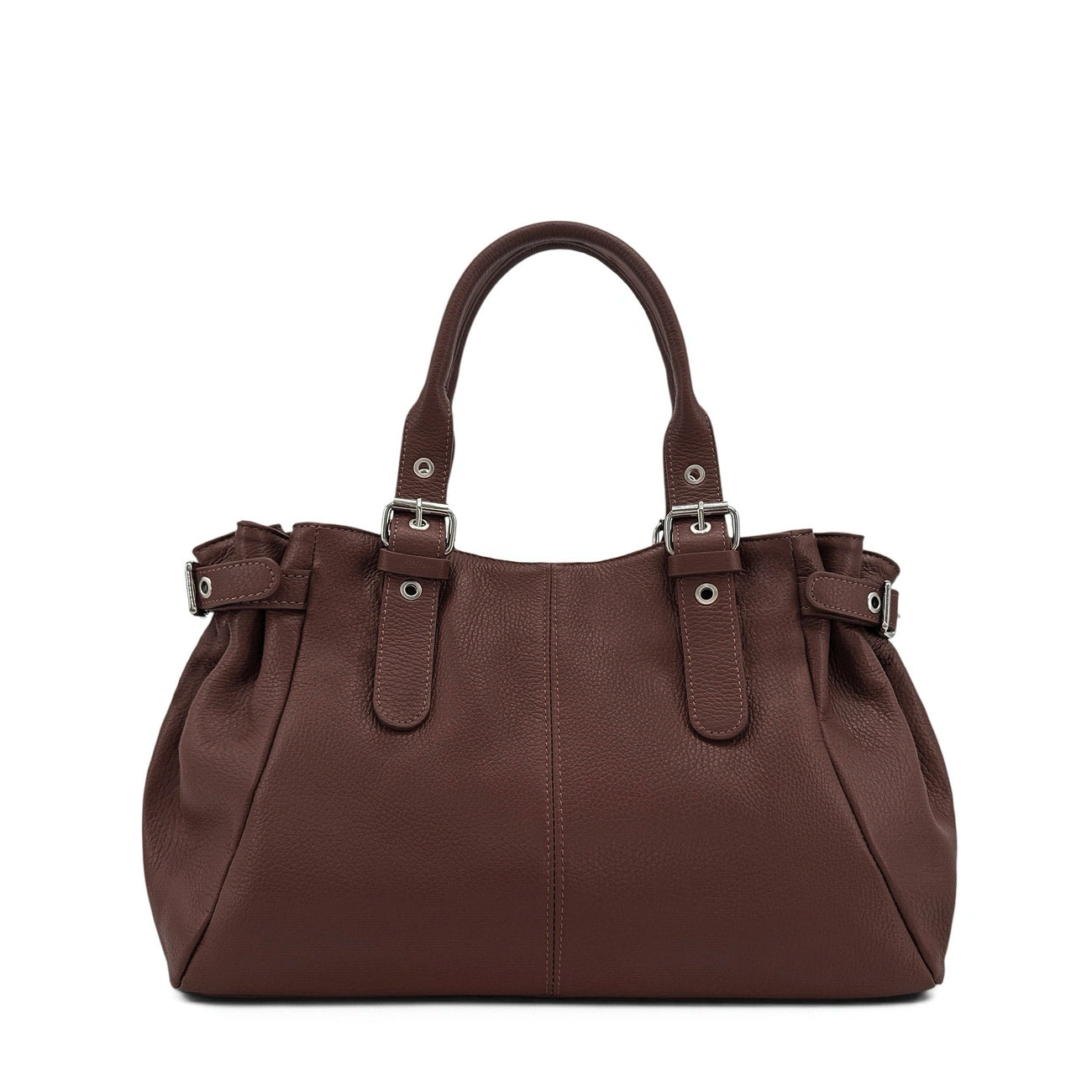 Sac bowling en cuir grainé NEW PRINCESS XL Marron chocolat