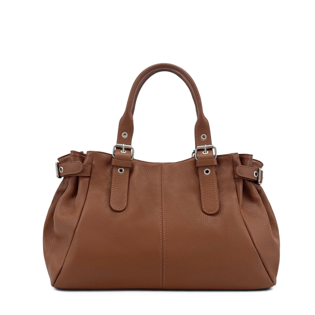 Sac bowling en cuir grainé NEW PRINCESS XL Marron châtaigne