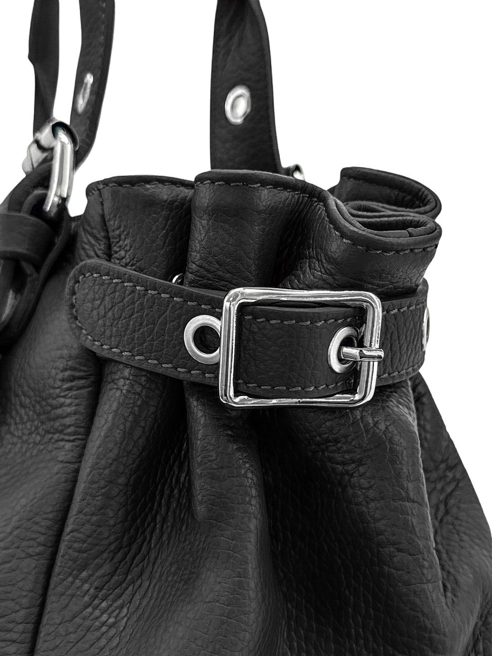 Borsa bowling in pelle martellata NEW PRINCESS XL GOLD Nero