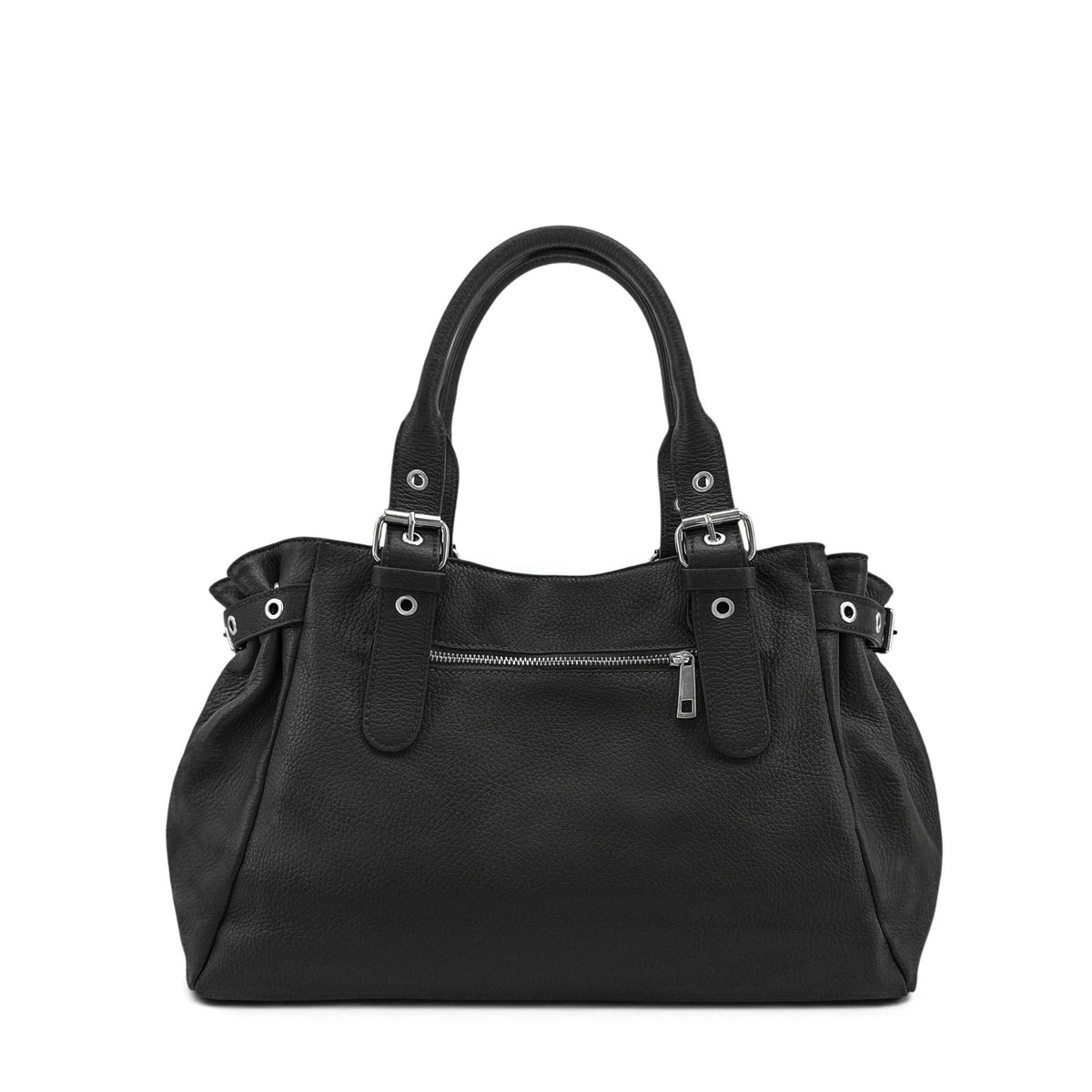 Borsa bowling in pelle martellata NEW PRINCESS XL GOLD Nero