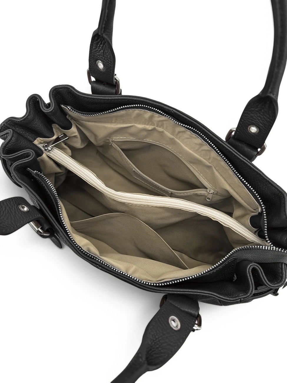 Borsa bowling in pelle martellata NEW PRINCESS XL GOLD Nero