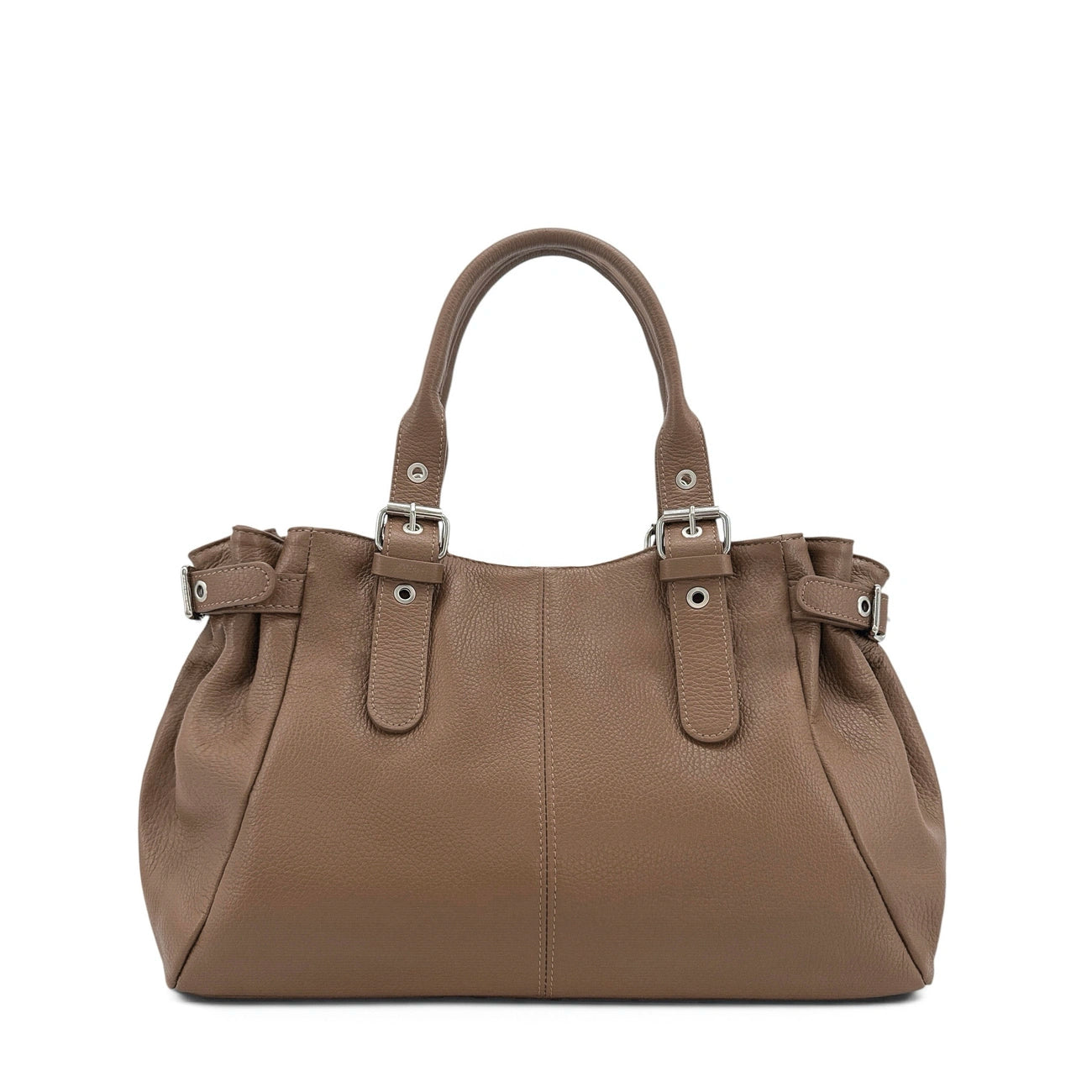 Sac bowling en cuir grainé NEW PRINCESS XL Taupe foncé