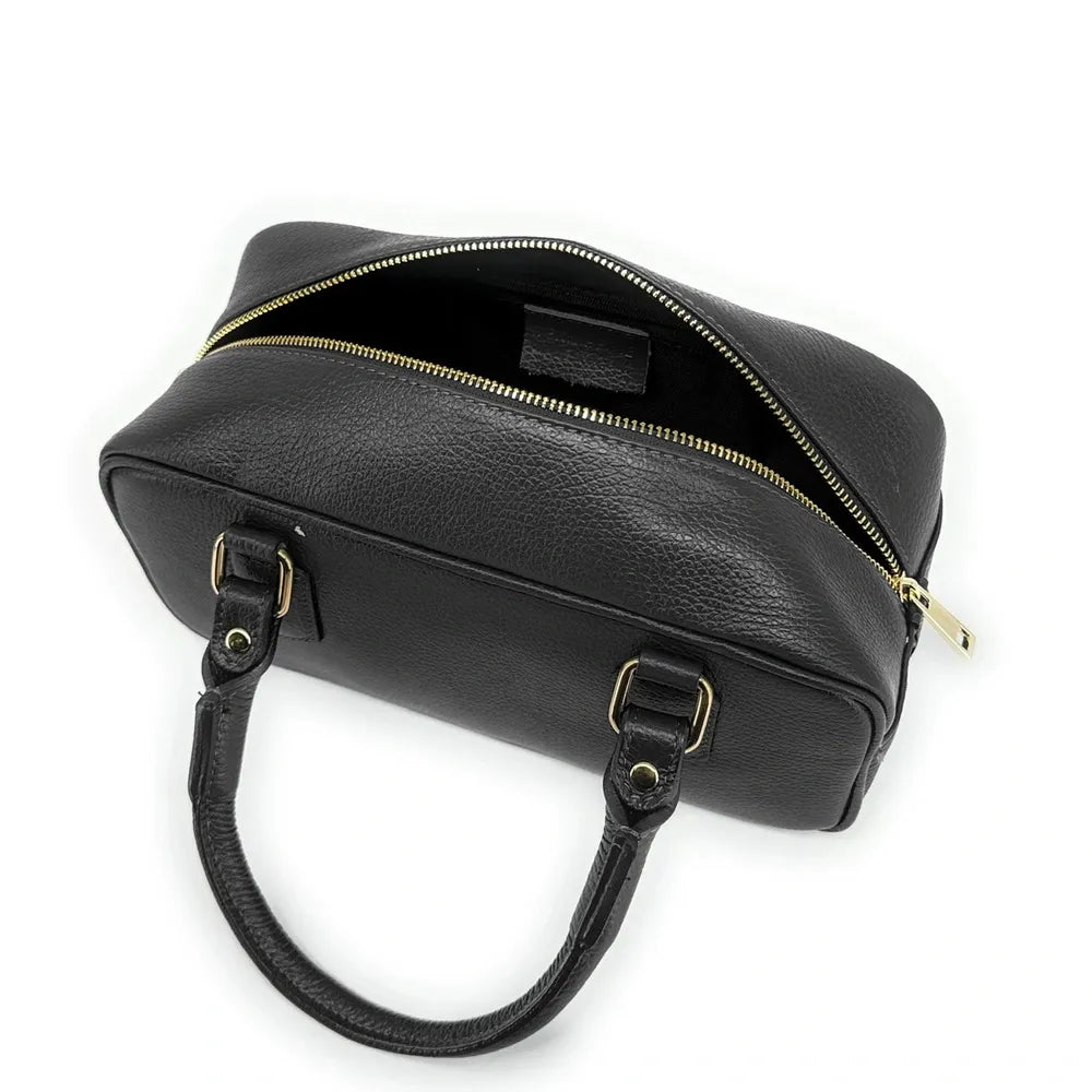 Sac bowling allongé en cuir grainé I LOAF YOU Noir