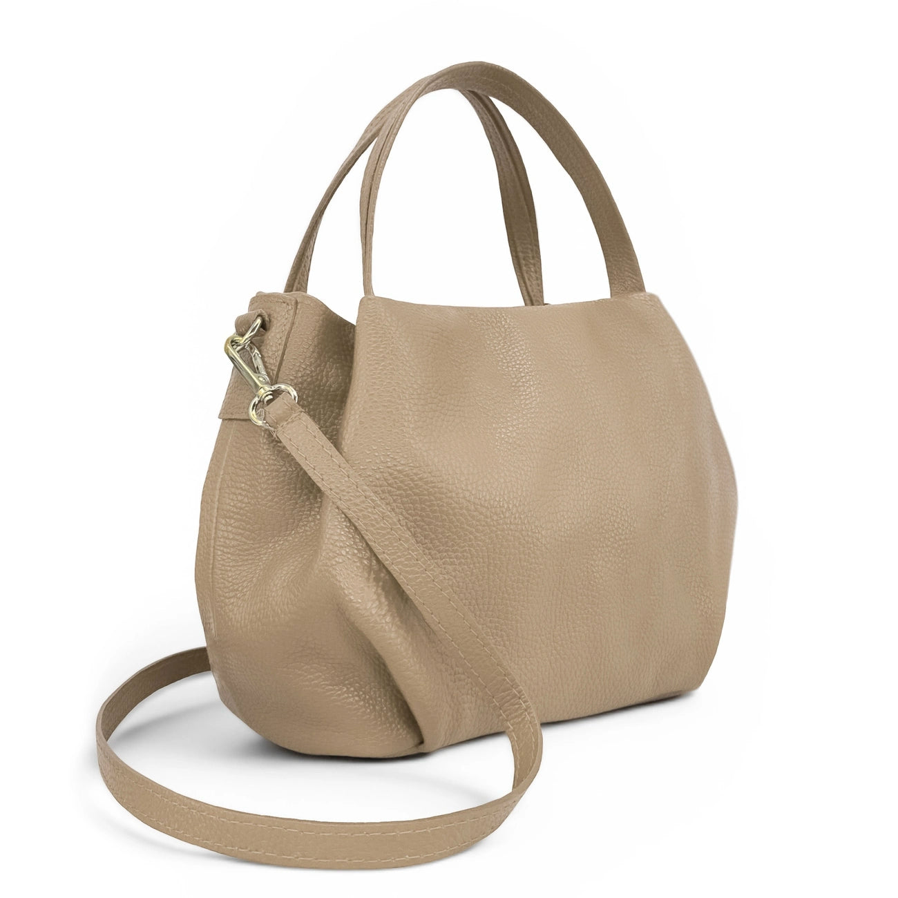 Sac à main en cuir grainé BUBBLE Taupe