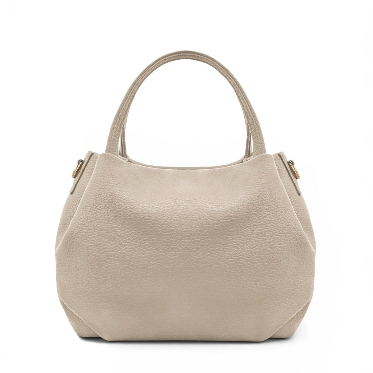 Borsa a mano in pelle martellata BUBBLE Beige crema