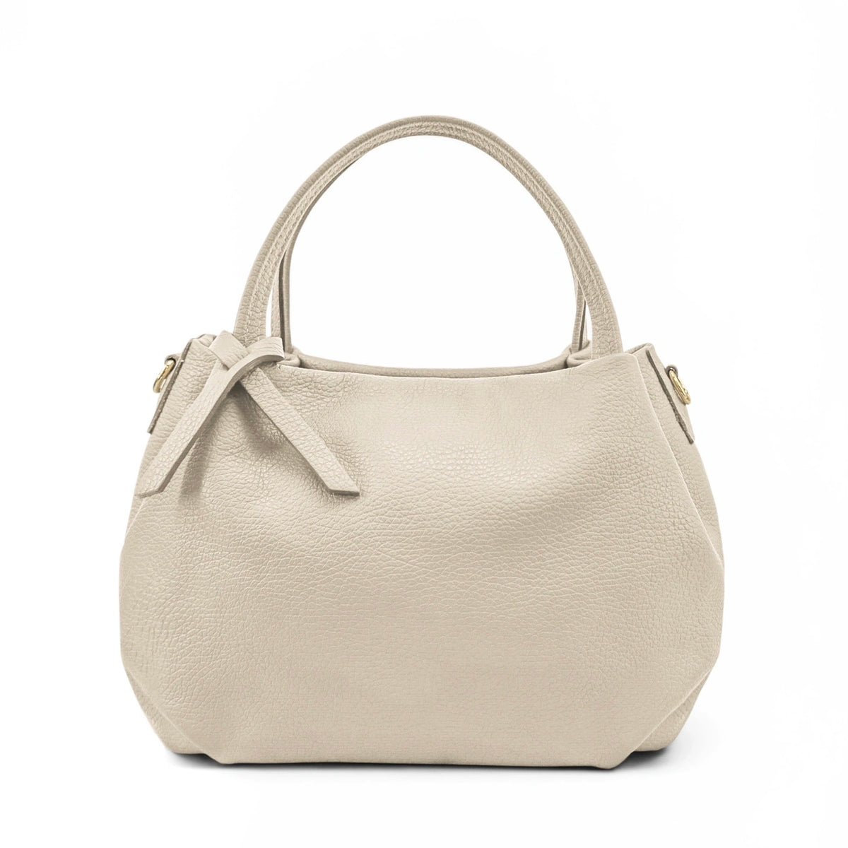 Borsa a mano in pelle martellata BUBBLE Beige crema