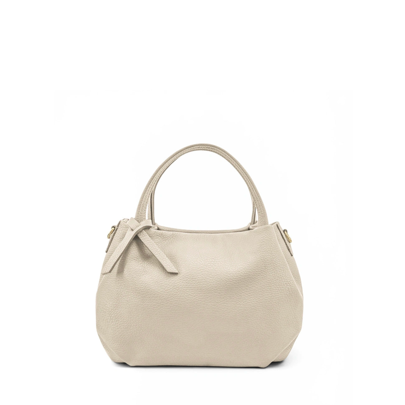 Bolsa main en cuero grano BUBBLE Beige crema