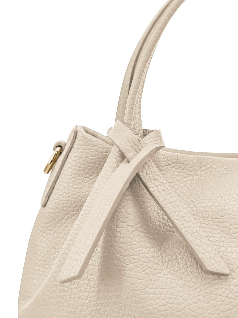 Borsa a mano in pelle martellata BUBBLE Beige crema