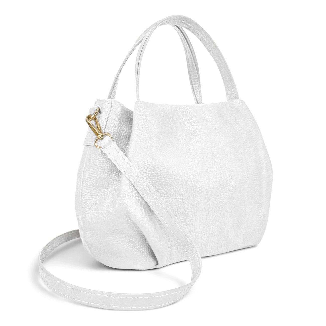 Bolsa main en cuero grano BUBBLE Blanco