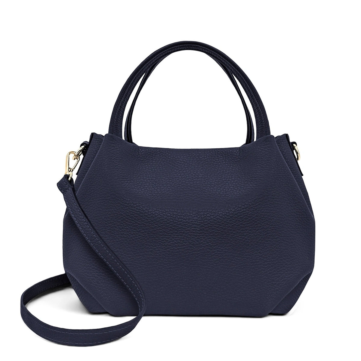 Bolso de mano de piel granulada BUBBLE Azul marino