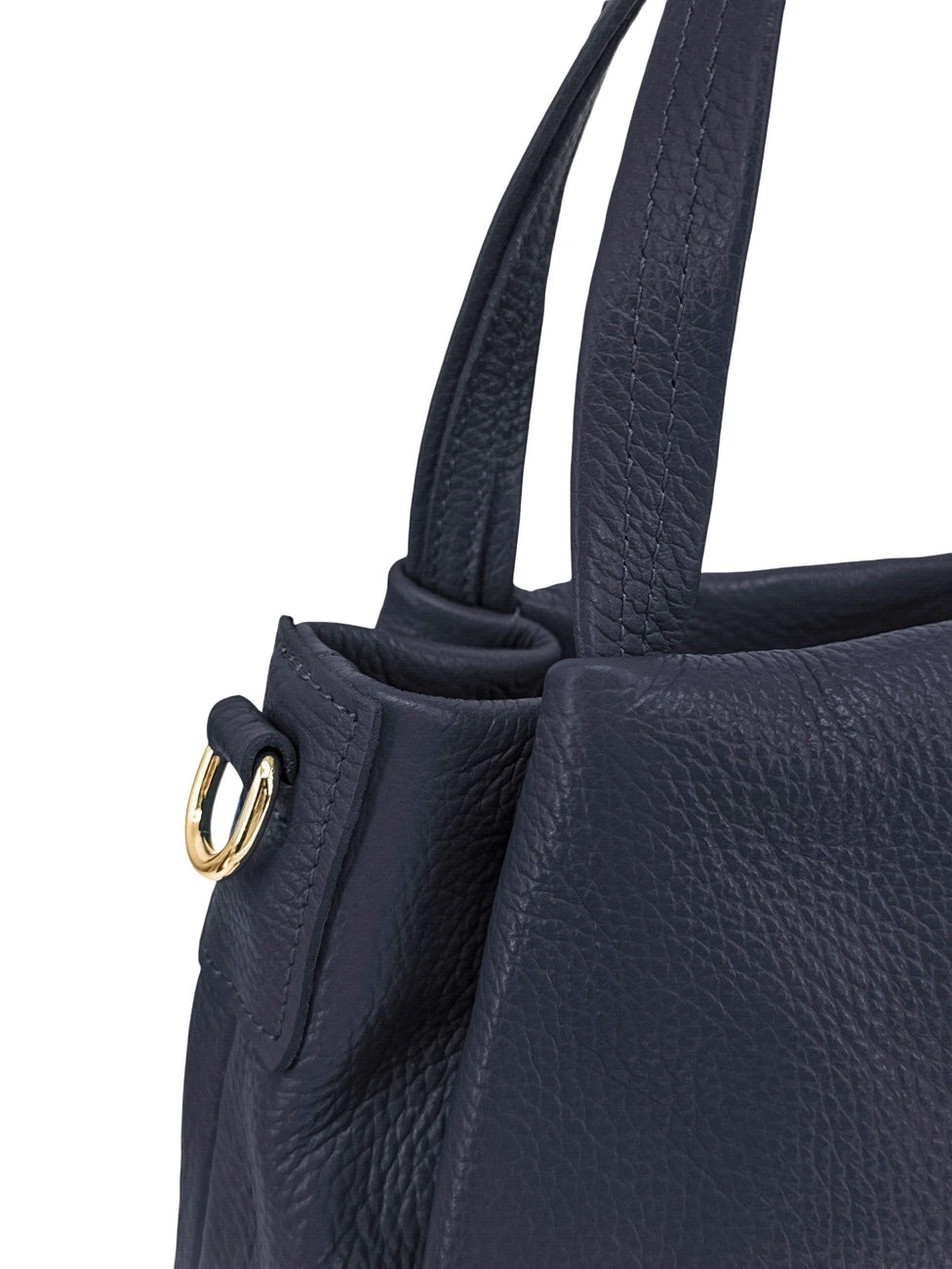 Bolso de mano de piel granulada BUBBLE Azul marino