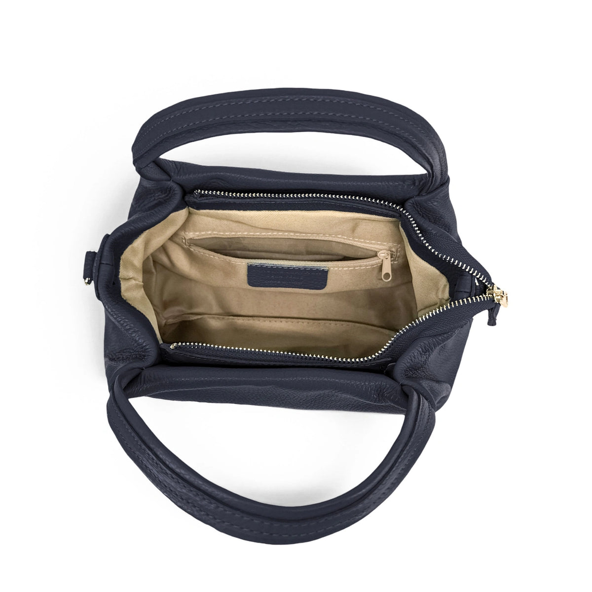 Bolso de mano de piel granulada BUBBLE Azul marino