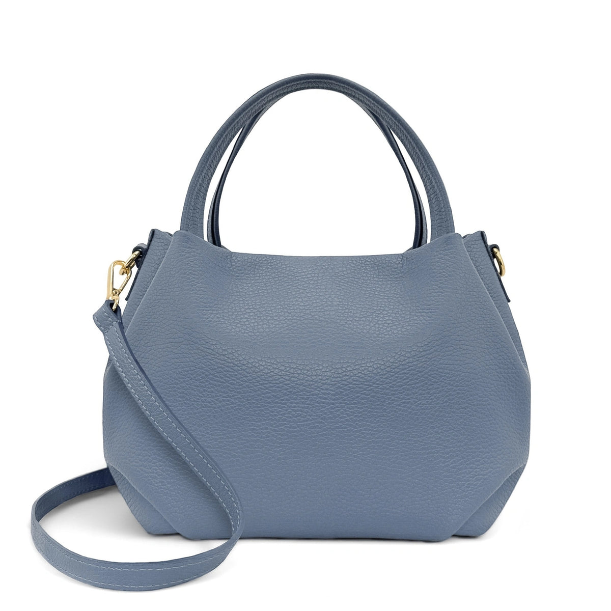 Handtasche aus genarbtem Leder BUBBLE Gletscherblau