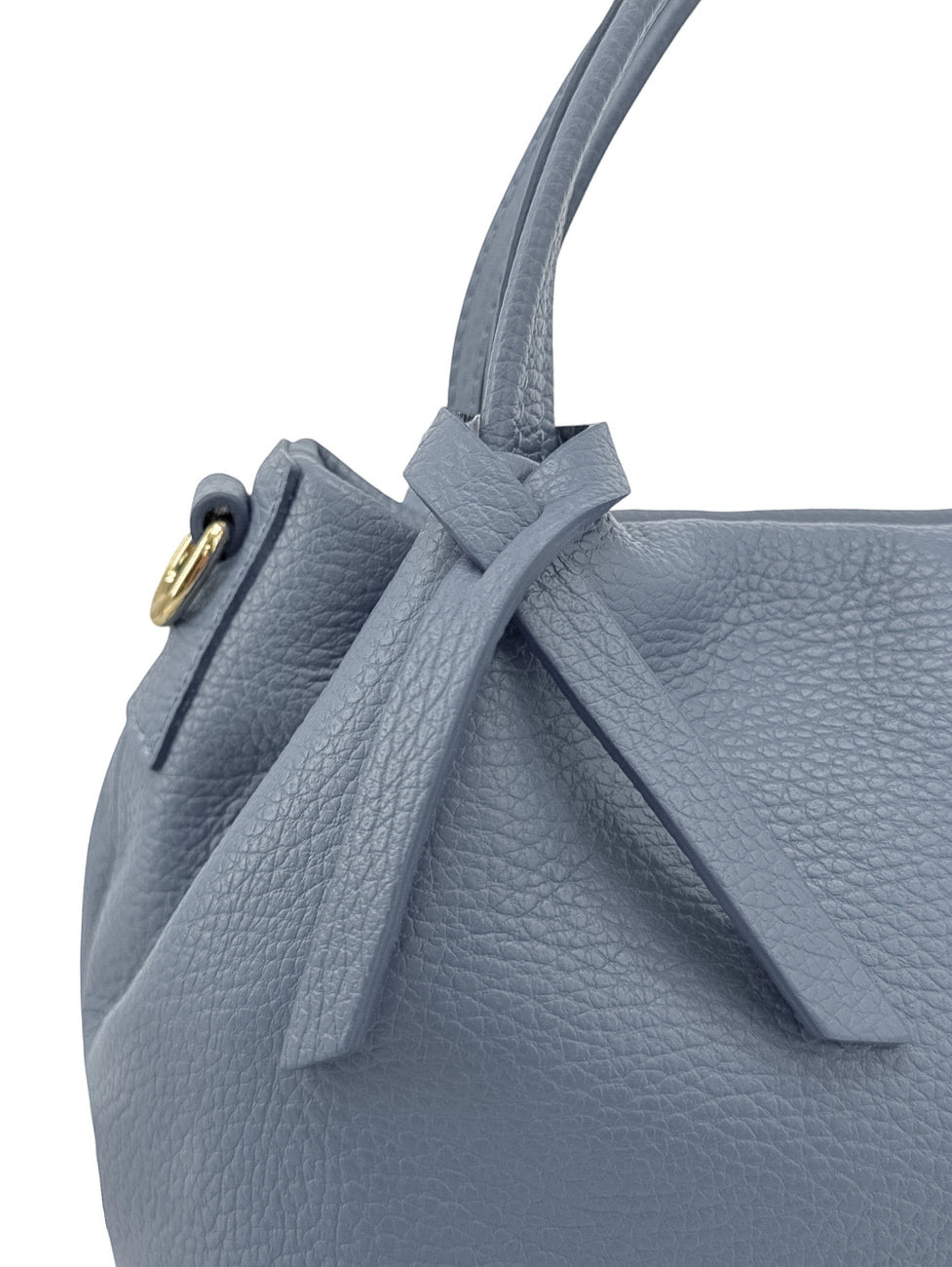 Handtasche aus genarbtem Leder BUBBLE Gletscherblau