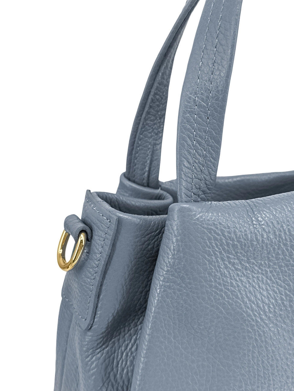 Handtasche aus genarbtem Leder BUBBLE Gletscherblau