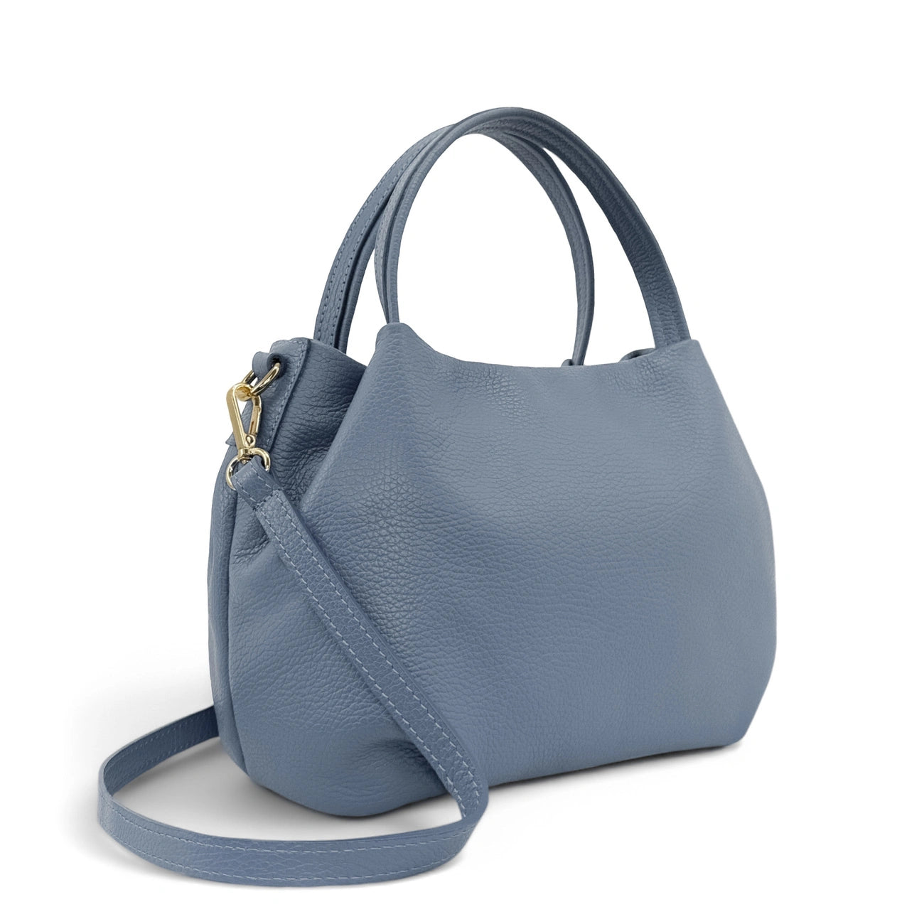Sac à main en cuir grainé BUBBLE Bleu glacier