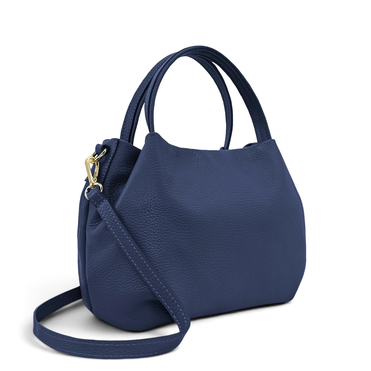 Sac à main en cuir grainé BUBBLE Bleu profond