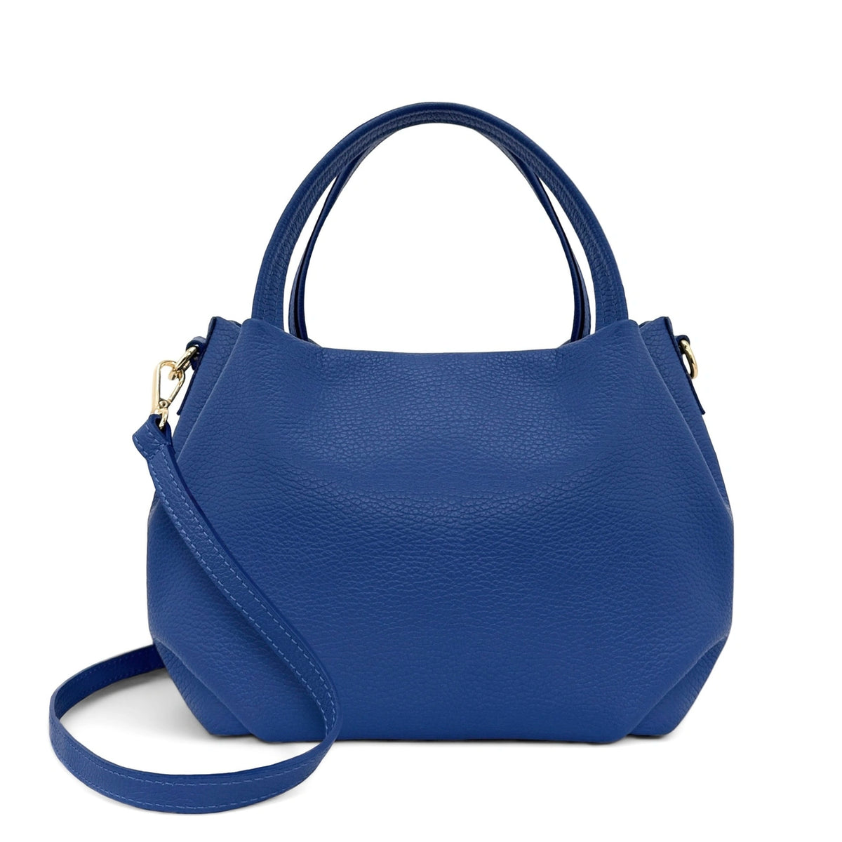 Handtasche aus genarbtem Leder BUBBLE Königsblau